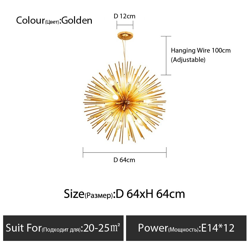 globe gold sputnik chandelier