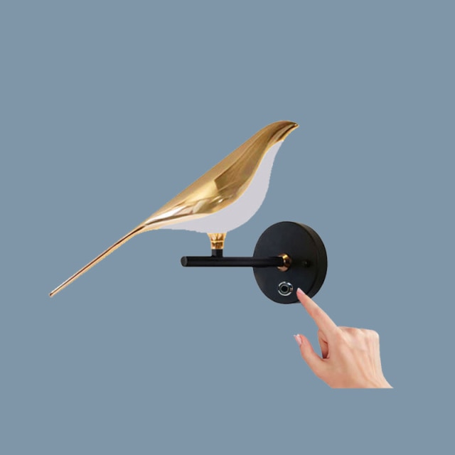 Artistic Wall Lighting - Bird Perched on Corner Design