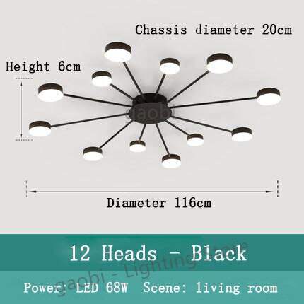large black sputnik ceiling light