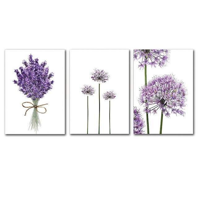 Lavender Flowers Canvas Wall Art - Lala Lamps Store