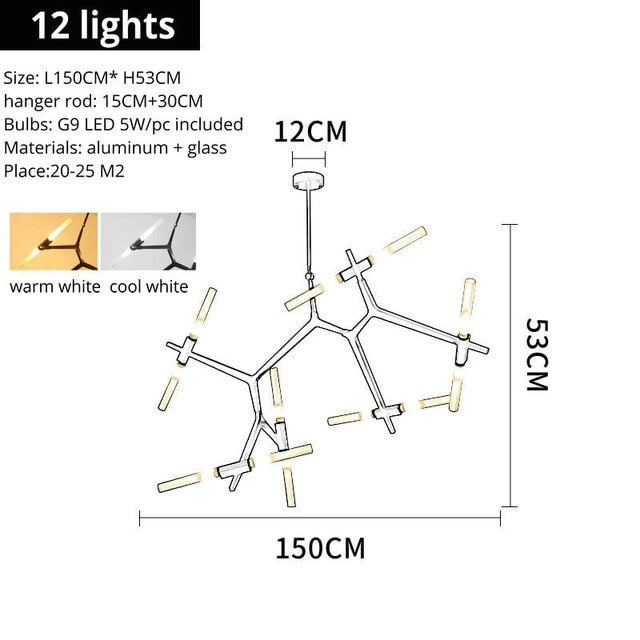 led sputnik chandelier industrial