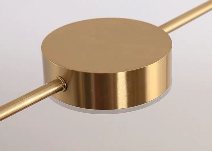 brass linear chandelier with dimmable LED