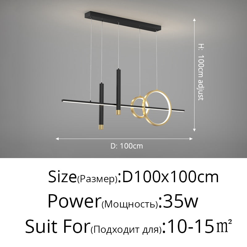 linear chandelier black