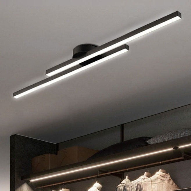 modern black linear ceiling light