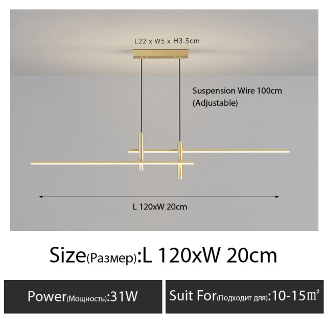 linear shade chandelier
