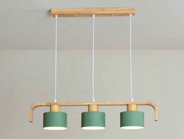 Adjustable wood linear pendant light for home decor