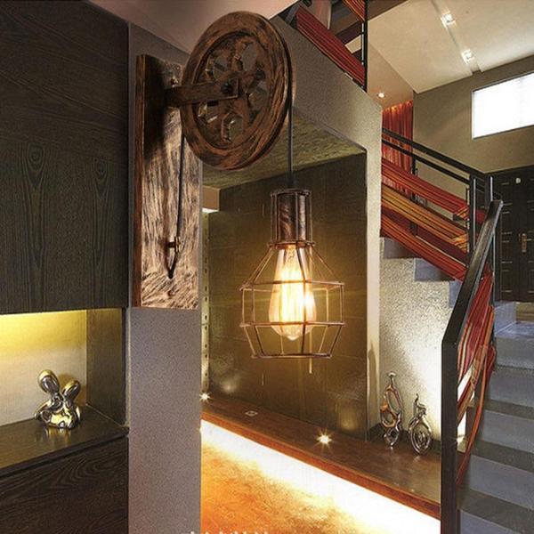 diy pulley wall light