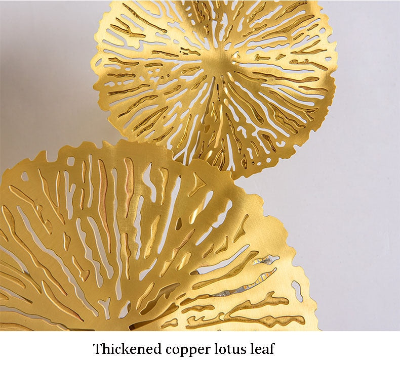 Gold lotus wall lamp for cozy ambiance