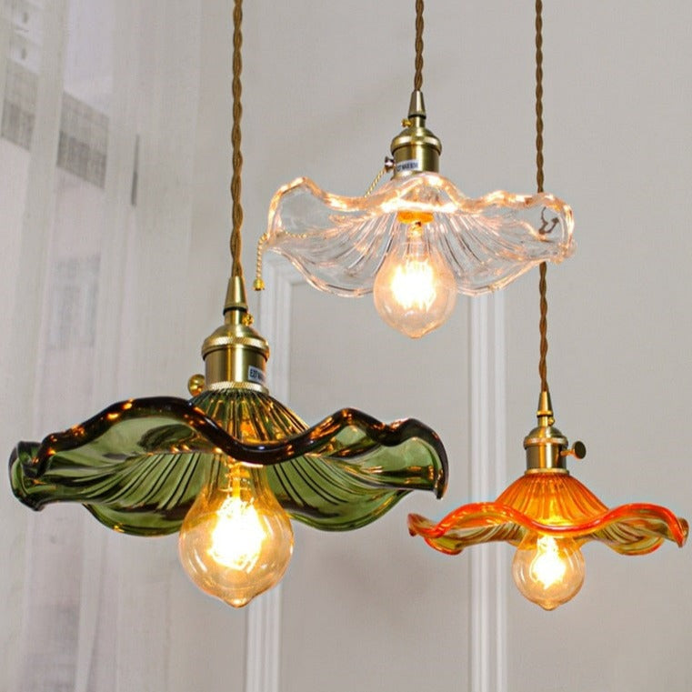 colorful flower pendant light