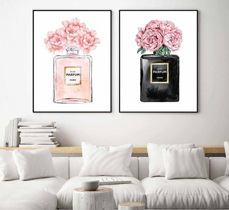 Perfume Bottle Canvas Wall Art - Lala Lamps Store
