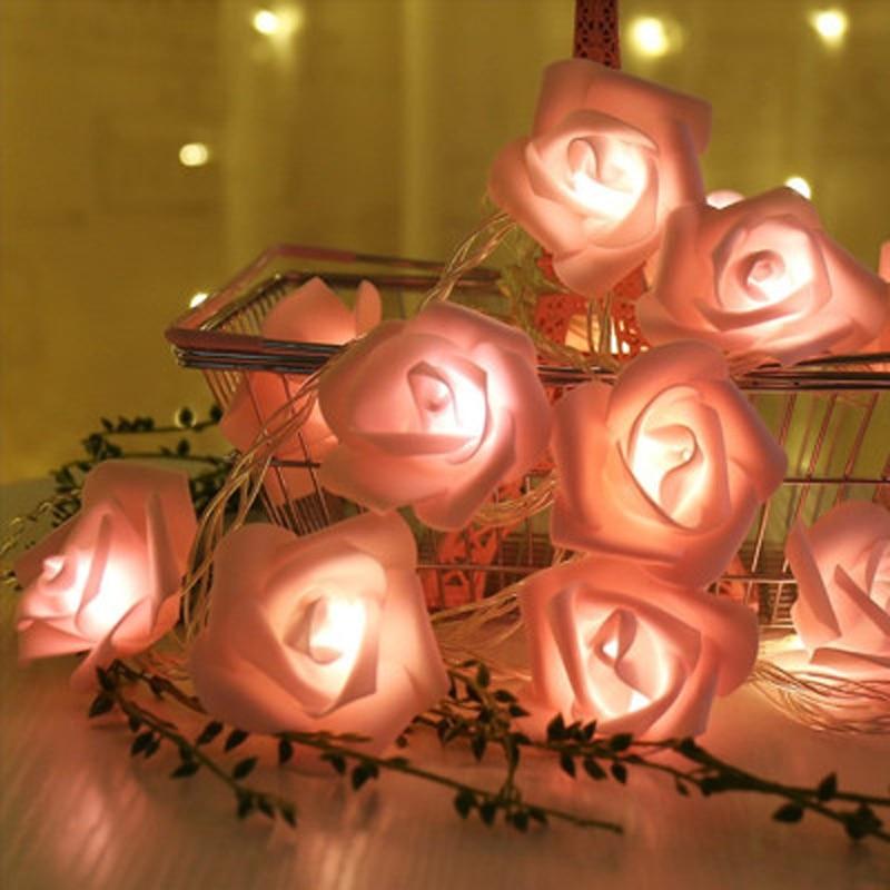 Artificial Light Up Flowers glowing in a bedroom