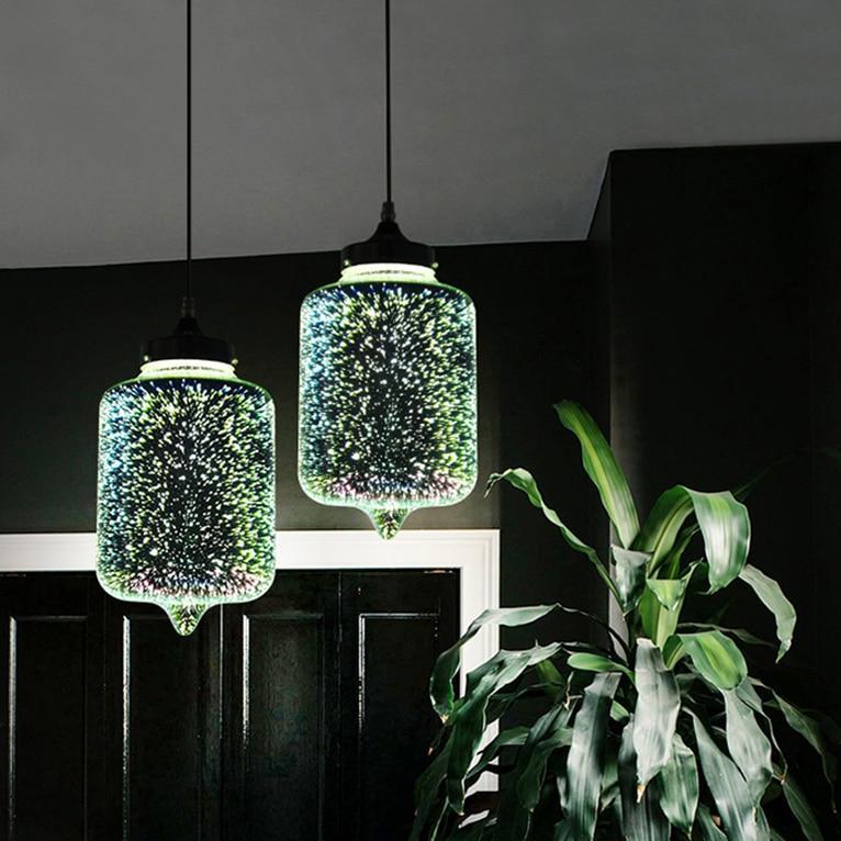 starburst blue glass pendant light