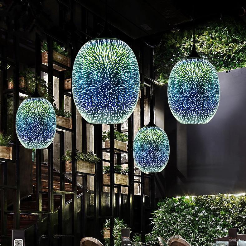 starburst large glass pendant light