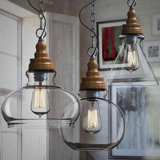 clear glass vintage pendant light