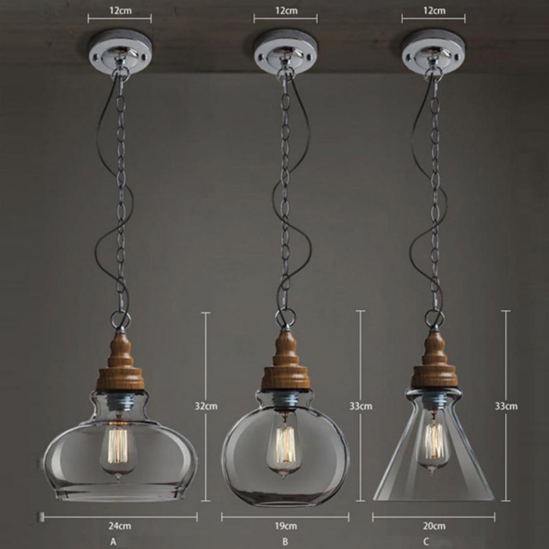 clear glass vintage pendant light