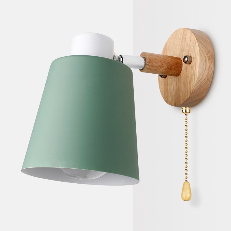 wood wall sconce light zipper switch