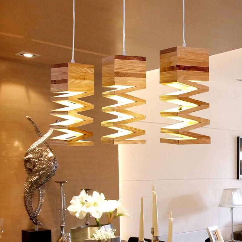 minimalist wooden hanging light