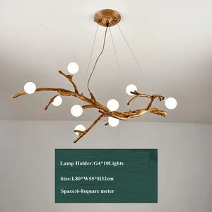10 lights tree branch chandelier