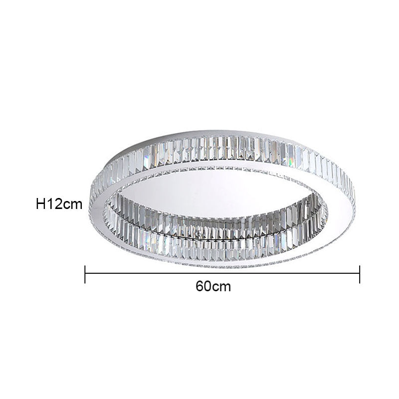 23 inch silver crystal round ceiling light