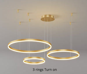 3 rings circular chandelier