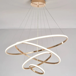 4 rings large circular chandelier gold