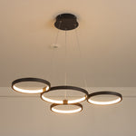 4 rings black round chandelier