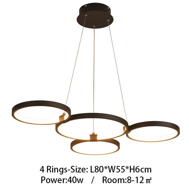 4 heads black round chandelier