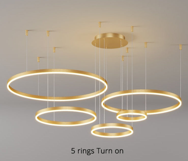 5 rings circular chandelier
