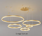 5 rings circular chandelier