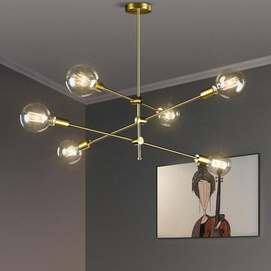 6 heads gold sputnik chandelier