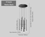8 heads entry chandelier black