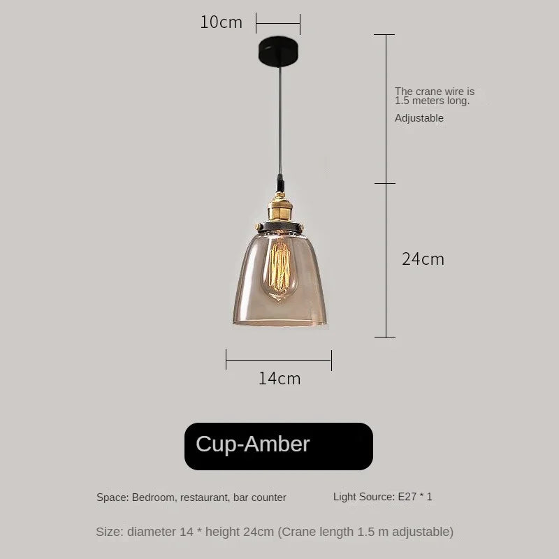 amber glass pendant light