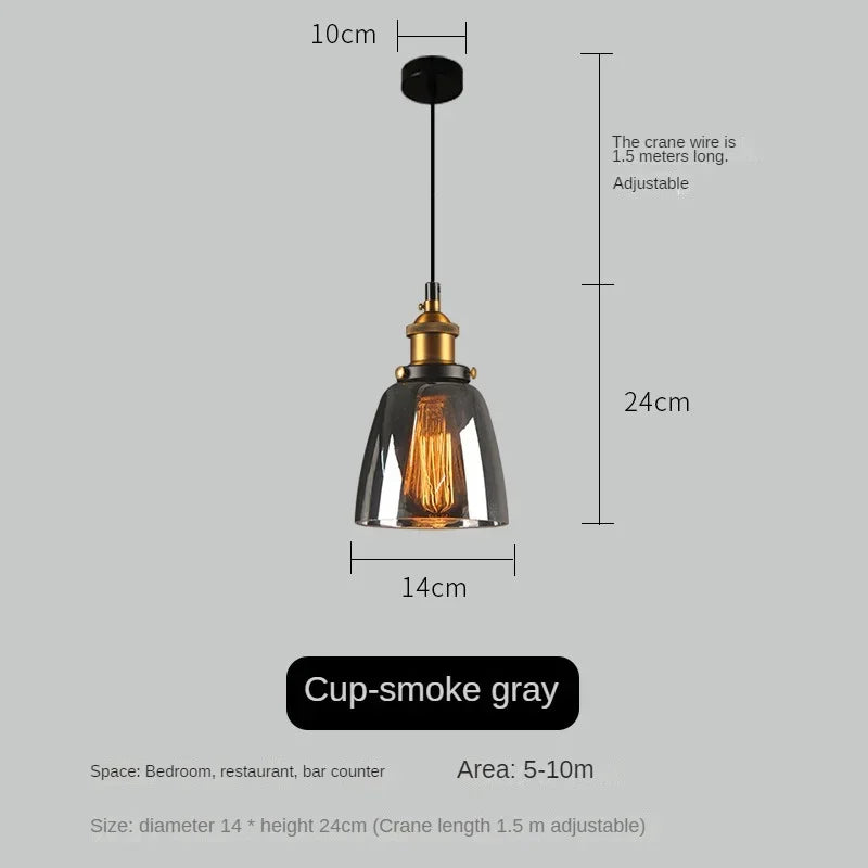 smoked glass pendant light