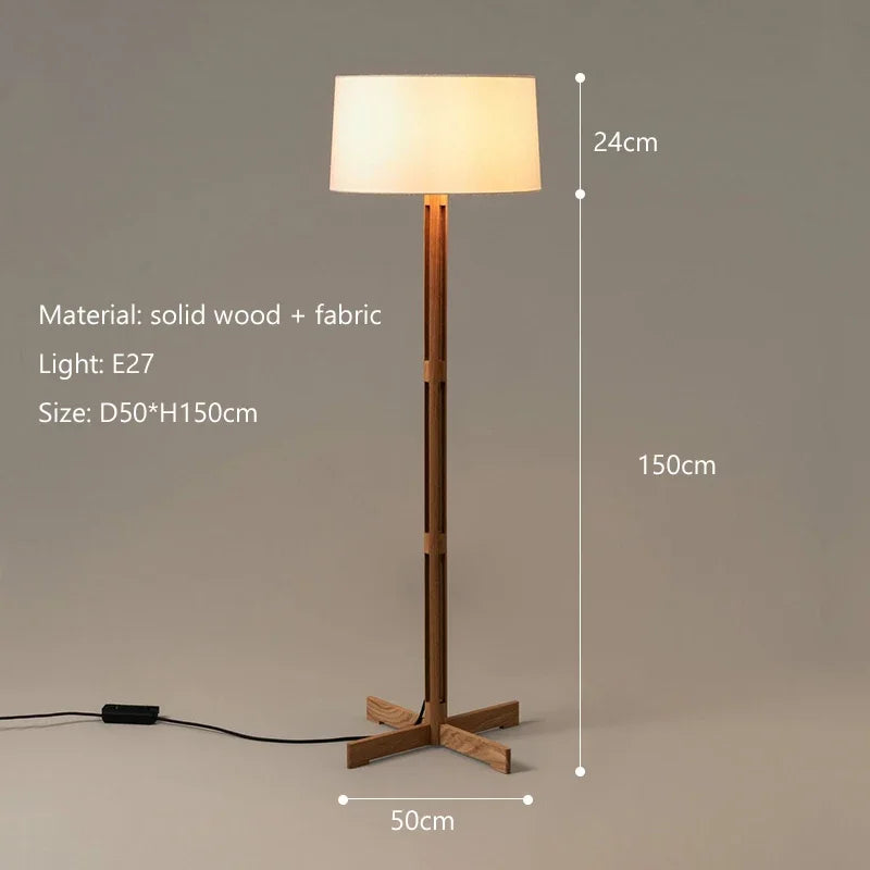 Eco-friendly wooden lighting set with minimalist white lampshades