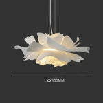 Floral-style pendant light with a dark background