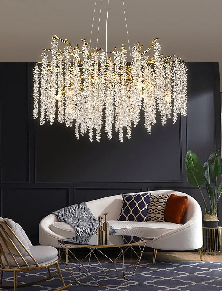 Luxury Glass Chandelier with Artistic Branch Design