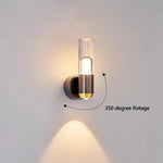 Minimalist LED Wall Lamp | Elegant Brass and Glass Cylinder Light
