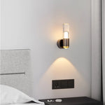 Modern Tube Wall Sconce | Full Spectrum LED Light with Gold & Black Finish