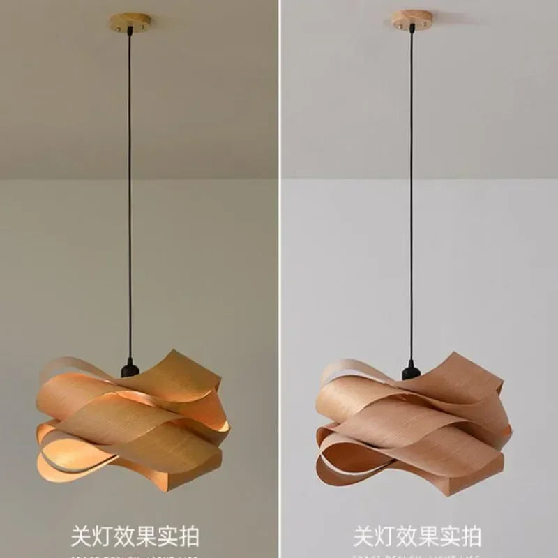 Modern pendant light with a ribbed design on a plain background