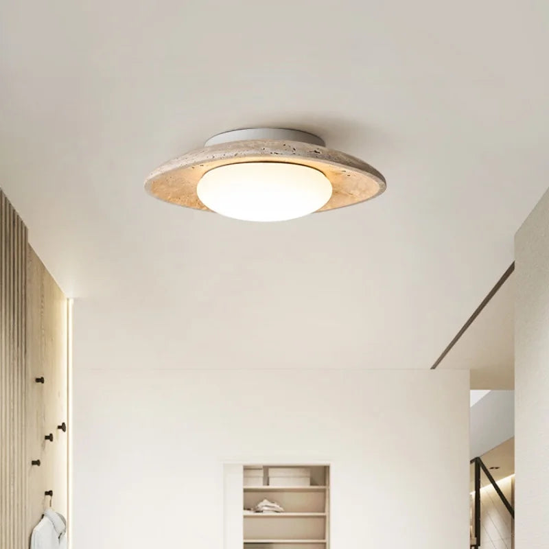 Plate Natural Stone Ceiling Light