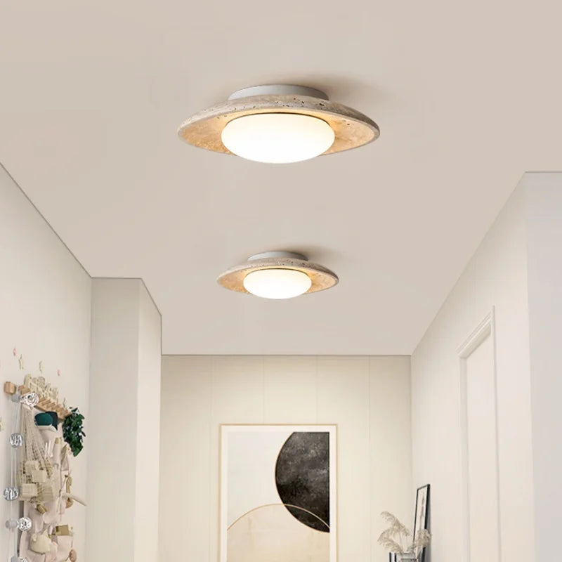 Plate Natural Stone Led Ceiling Light