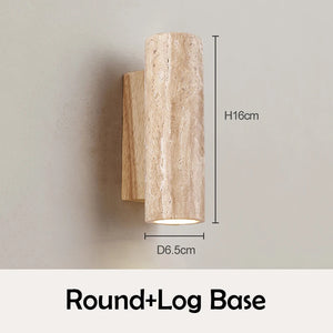 Round Travertine Led Wall Sconce