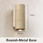 Round Travertine Led Wall Sconce