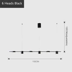 black linear chandelier