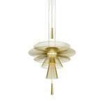 gold modern gravity round chandelier