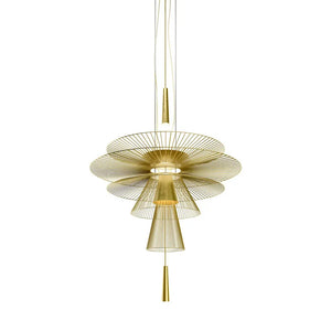 gold modern gravity round chandelier