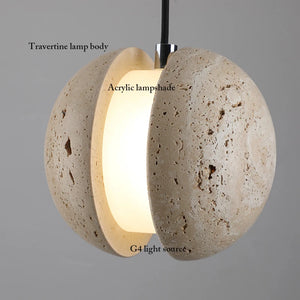 Nebula Modern Travertine Pendant Light