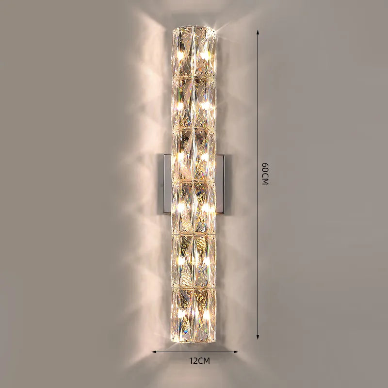 23.74 inch crystal wall sconce warm white light fixture