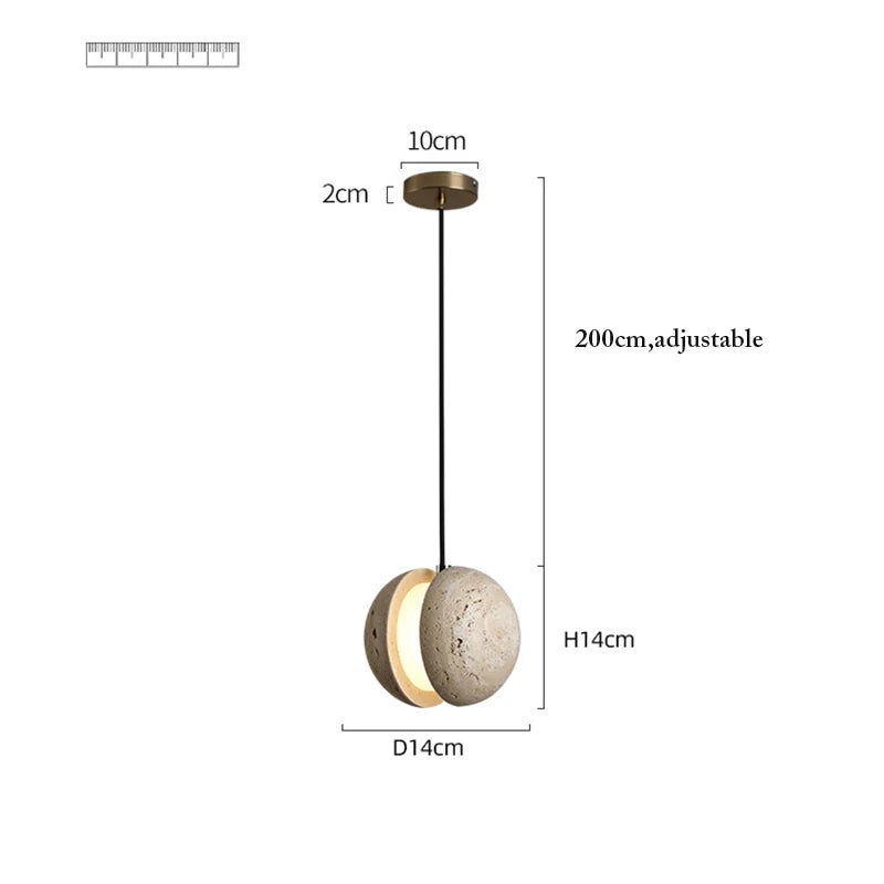 Nebula Modern Travertine Pendant Light