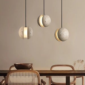 Nebula Modern Travertine Pendant Light